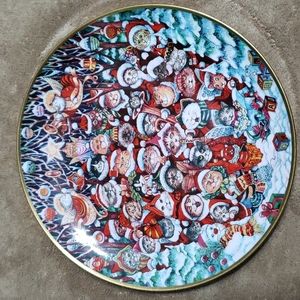 FRANKLIN MINT HEIRLOOM PLATE SANTA CLAWS